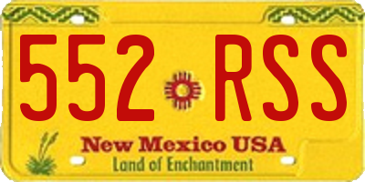 NM license plate 552RSS