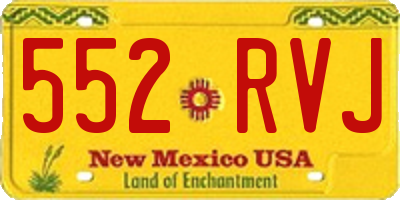 NM license plate 552RVJ