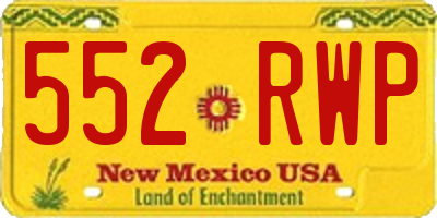 NM license plate 552RWP