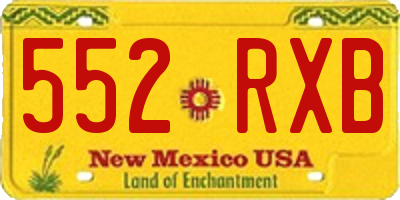 NM license plate 552RXB