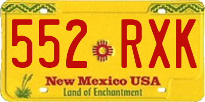 NM license plate 552RXK
