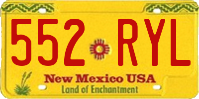 NM license plate 552RYL