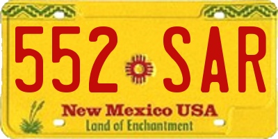 NM license plate 552SAR