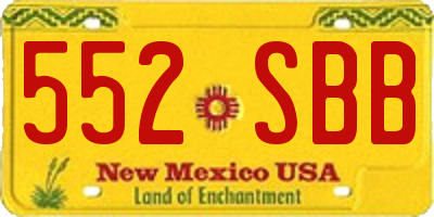 NM license plate 552SBB