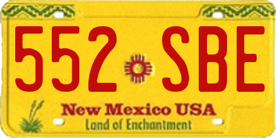 NM license plate 552SBE