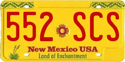 NM license plate 552SCS