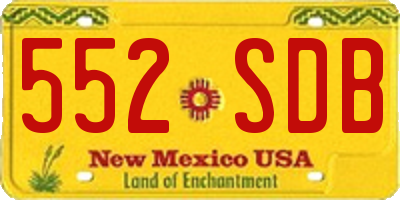 NM license plate 552SDB