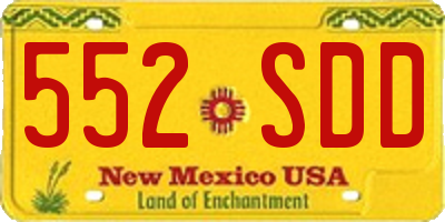 NM license plate 552SDD