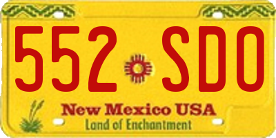 NM license plate 552SDO