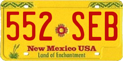 NM license plate 552SEB