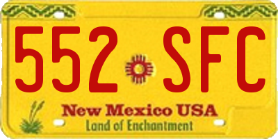 NM license plate 552SFC