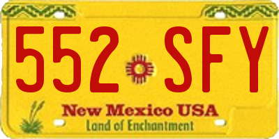 NM license plate 552SFY