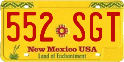 NM license plate 552SGT