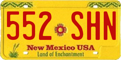 NM license plate 552SHN