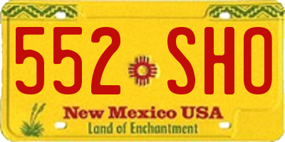 NM license plate 552SHO