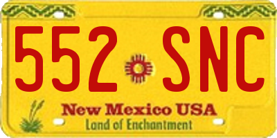 NM license plate 552SNC