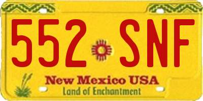 NM license plate 552SNF