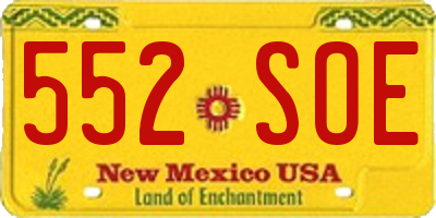 NM license plate 552SOE