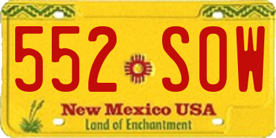 NM license plate 552SOW