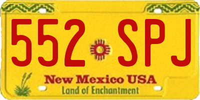 NM license plate 552SPJ