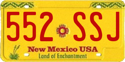 NM license plate 552SSJ