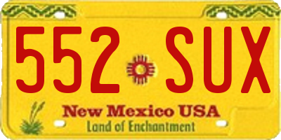 NM license plate 552SUX
