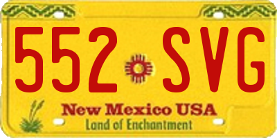 NM license plate 552SVG