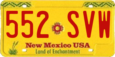 NM license plate 552SVW