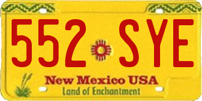 NM license plate 552SYE