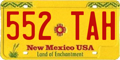 NM license plate 552TAH
