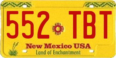 NM license plate 552TBT