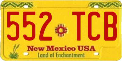 NM license plate 552TCB
