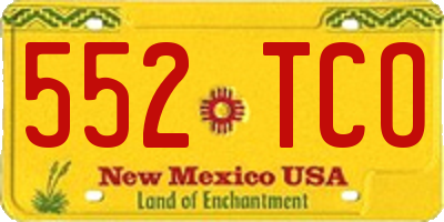 NM license plate 552TCO