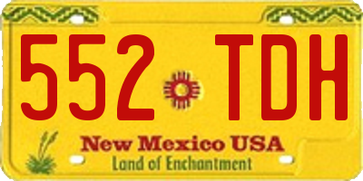 NM license plate 552TDH