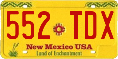 NM license plate 552TDX