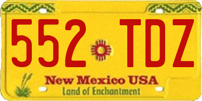 NM license plate 552TDZ