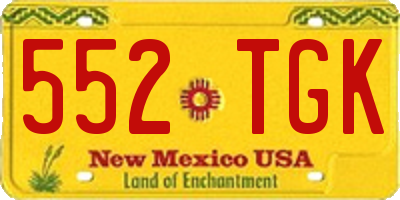 NM license plate 552TGK