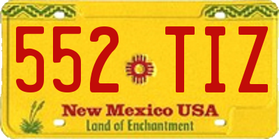 NM license plate 552TIZ