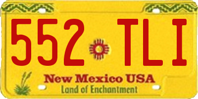 NM license plate 552TLI