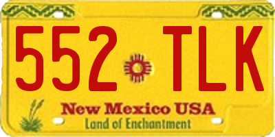 NM license plate 552TLK