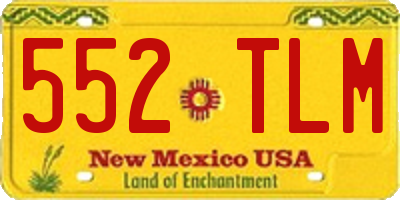 NM license plate 552TLM