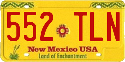 NM license plate 552TLN