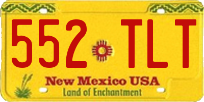 NM license plate 552TLT