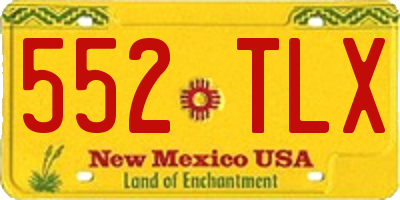 NM license plate 552TLX