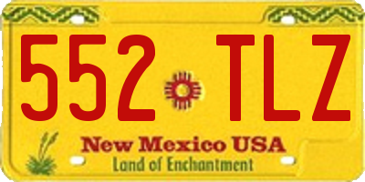 NM license plate 552TLZ