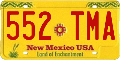 NM license plate 552TMA