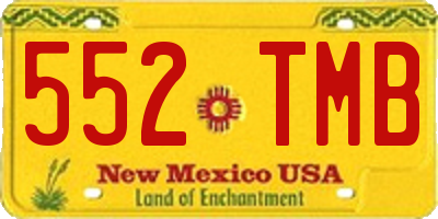 NM license plate 552TMB