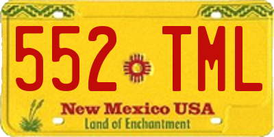 NM license plate 552TML