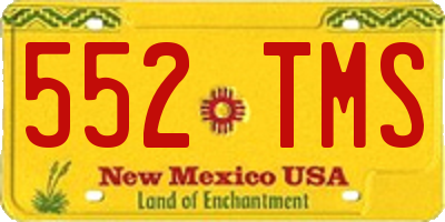 NM license plate 552TMS