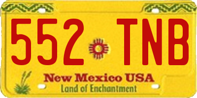 NM license plate 552TNB